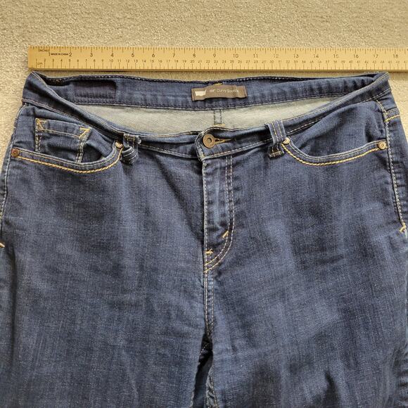 Levi's 529 Jeans Women's 32 Blue Curvy Bootcut Mid Rise Stretch Dark Wash Denim - Picture 3 of 9